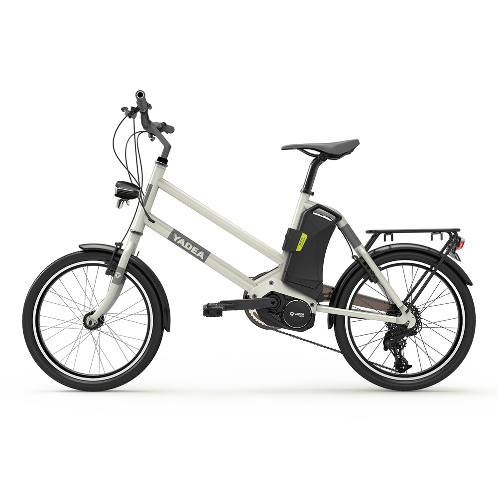 YADEA YT300 20 inch Touring Electric City Bike 350W OKAWA Mid Drive Motor SHIMANO 7-Speed Rear Derailleur 36V 7.8Ah Removable Battery 25km/h Max speed up to 60km Max Range LED Headlight - White