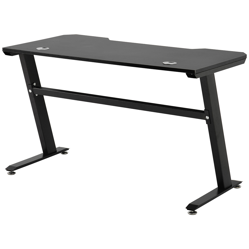 Home Office 47" Computer Desk with Wooden Tabletop and Metal Frame, for Game Room, Office, Study Room - Black
