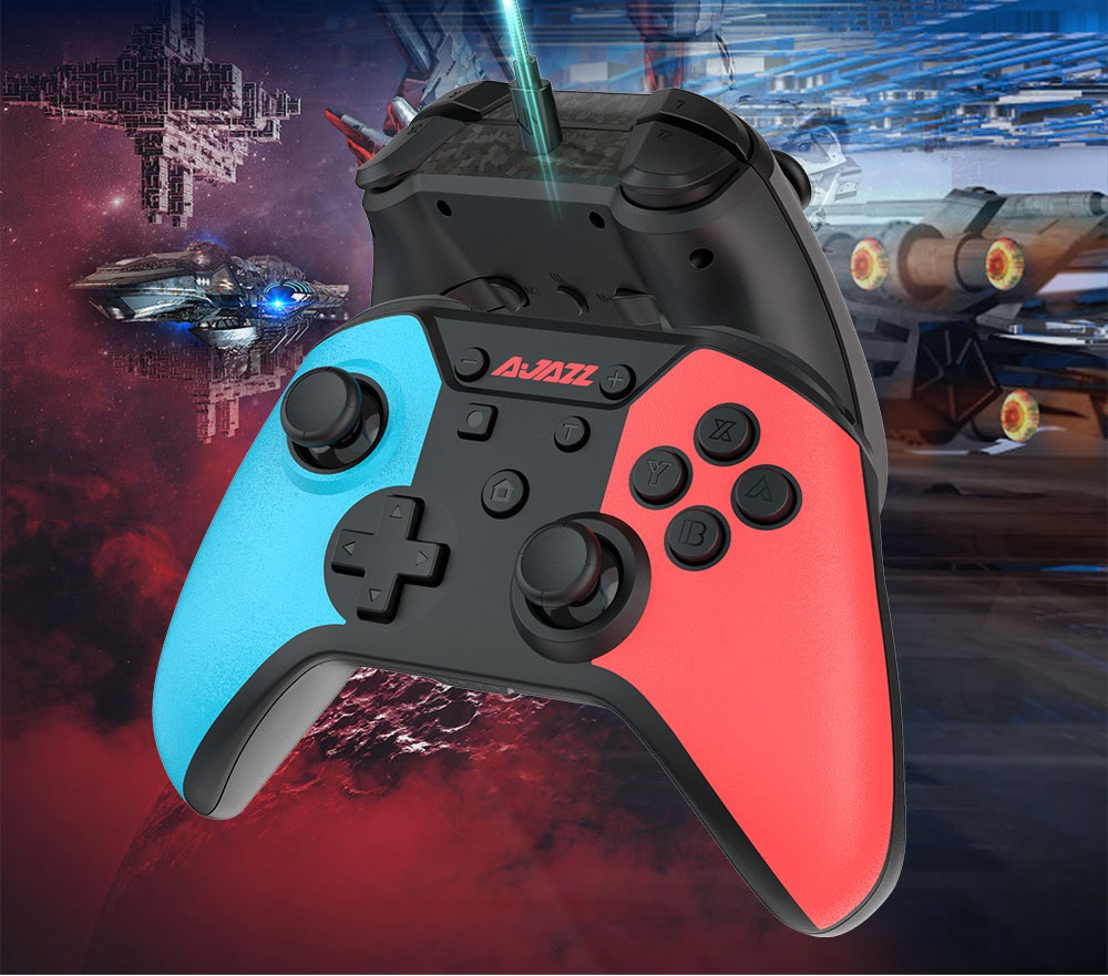Gampad inalámbrico Ajazz AG180 compatible con PC Switch Pro / Switch - Rojo + Azul