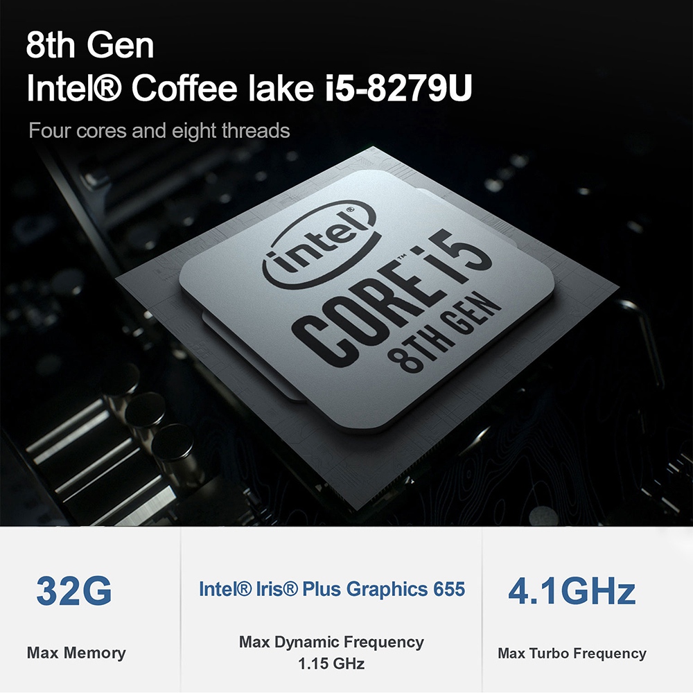 Beelink SEI8 Intel Core i5-8279U 8 GB RAM 256 GB SSD με άδεια Windows 10 Mini PC WIFI 6 Bluetooth RJ45 HDMI * 2