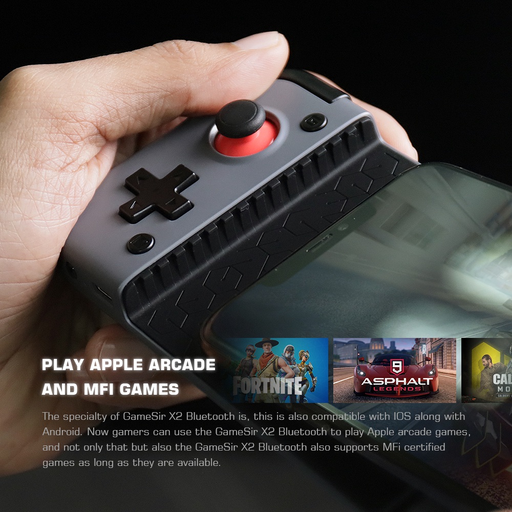 وحدة تحكم الألعاب GameSir X2 Bluetooth لأجهزة Android iOS Cloud Gaming قابل للسحب بحد أقصى 173 ملم