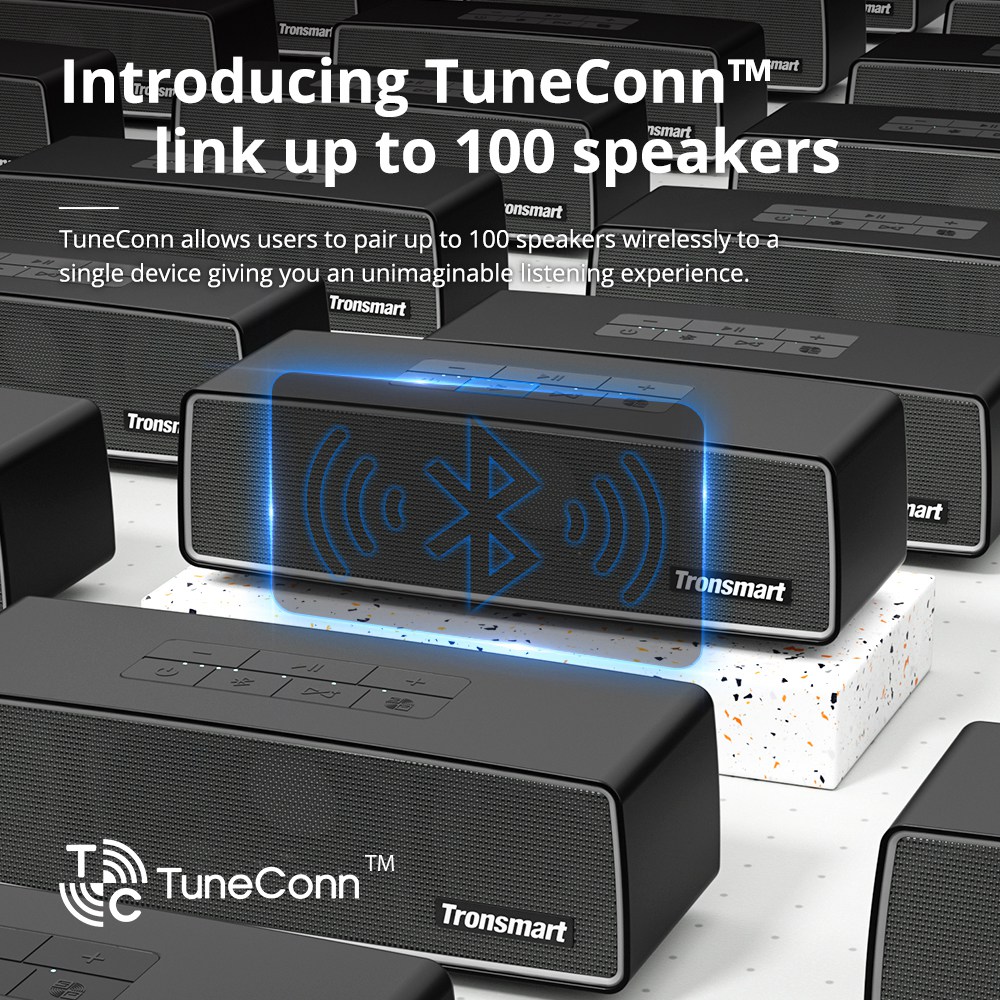 Tronsmart Studio 30W Smart Bluetooth Speaker ، تقنية SoundPulse ، التحكم في التطبيق ، صوت ديناميكي 2.1 ، Tune Conn Link حتى 100 مكبر صوت ، وقت تشغيل 15 ساعة ، النوع C ، مساعد صوت ، IPX4