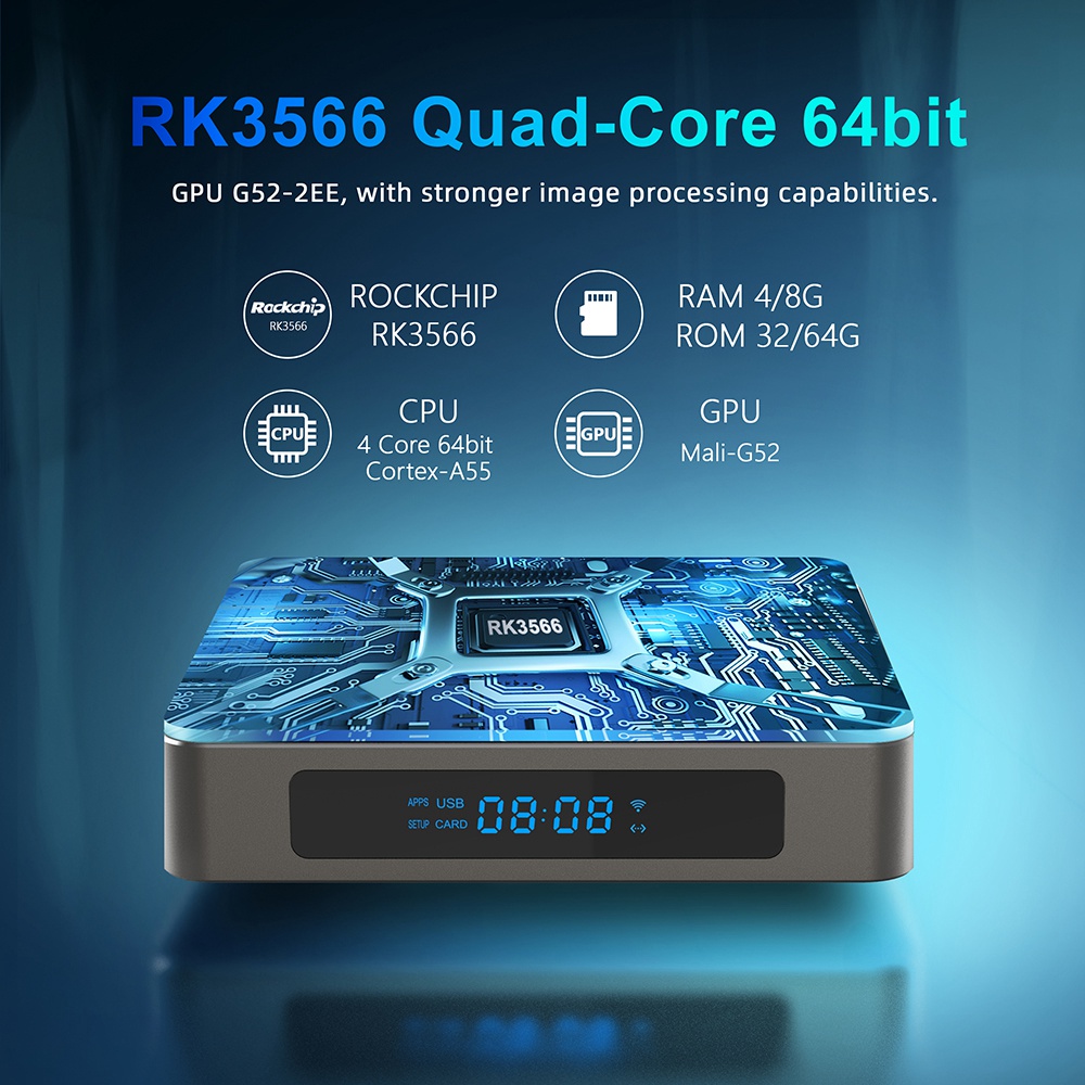 X96 X6 Android 11 TV BOX RK3566 Quad Core 8GB RAM 64GB ROM 2.4G+5G WIFI Gigabit LAN 4K HDR