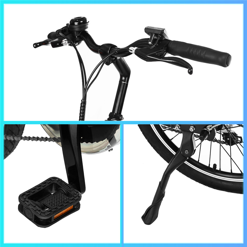 YADEA T300 20 inch Touring Electric City Bike 350W OKAWA Mid Drive Motor SHIMANO 7-Speed Rear Derailleur 36V 7.8Ah Removable Battery 25km/h Max speed up to 60km Max Range LED Headlight - Black