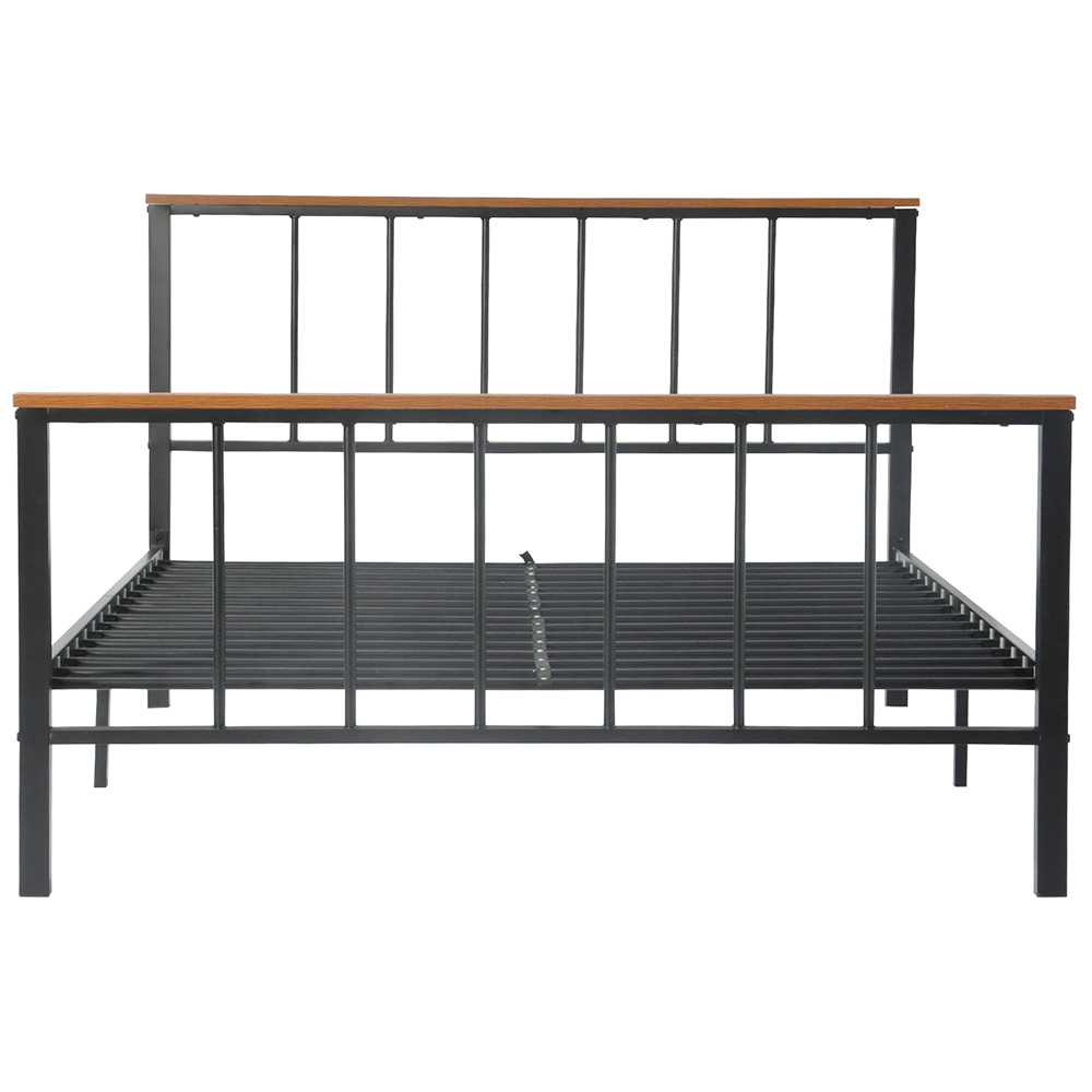 Full-Size Metal Platform Bed Frame with Headboard and Metal Slats Support, No Box Spring Needed (Only Frame) - Black