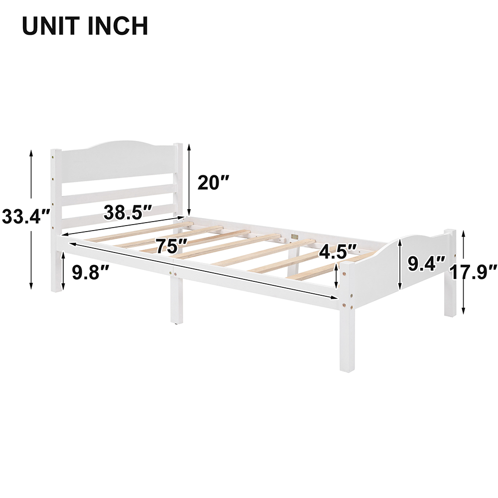 New Twin-Size Platform Bed Frame with Horizontal Strip Hollow Shape ...