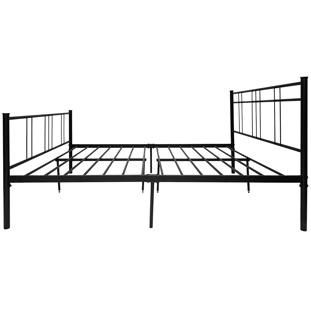 Full-Size Metal Platform Bed Frame with Headboard and steel Slats Support, No Box Spring Needed (Only Frame) - Black