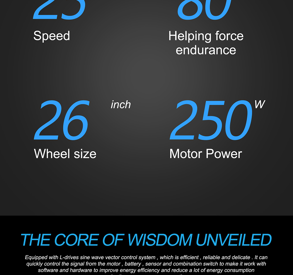 BEZIOR M2 Electric Bike 48V 12.5Ah Battery 250W Brushless Motor 26 inch Tire Aluminum Alloy Frame Shimano 7-speed Shift Max Speed 25km/h 80KM Power-assisted mileage Range 5 inch Smart LCD Meter - White