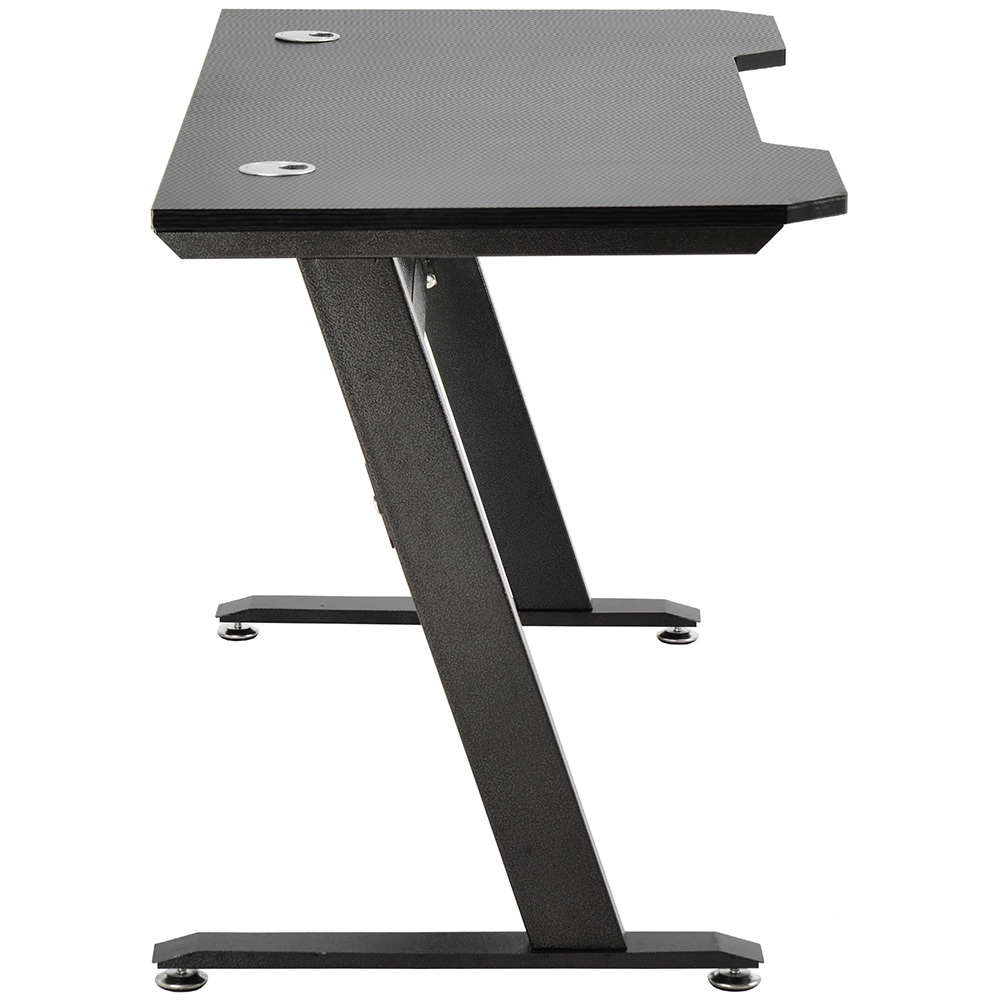 Home Office 47" Computer Desk with Wooden Tabletop and Metal Frame, for Game Room, Office, Study Room - Black