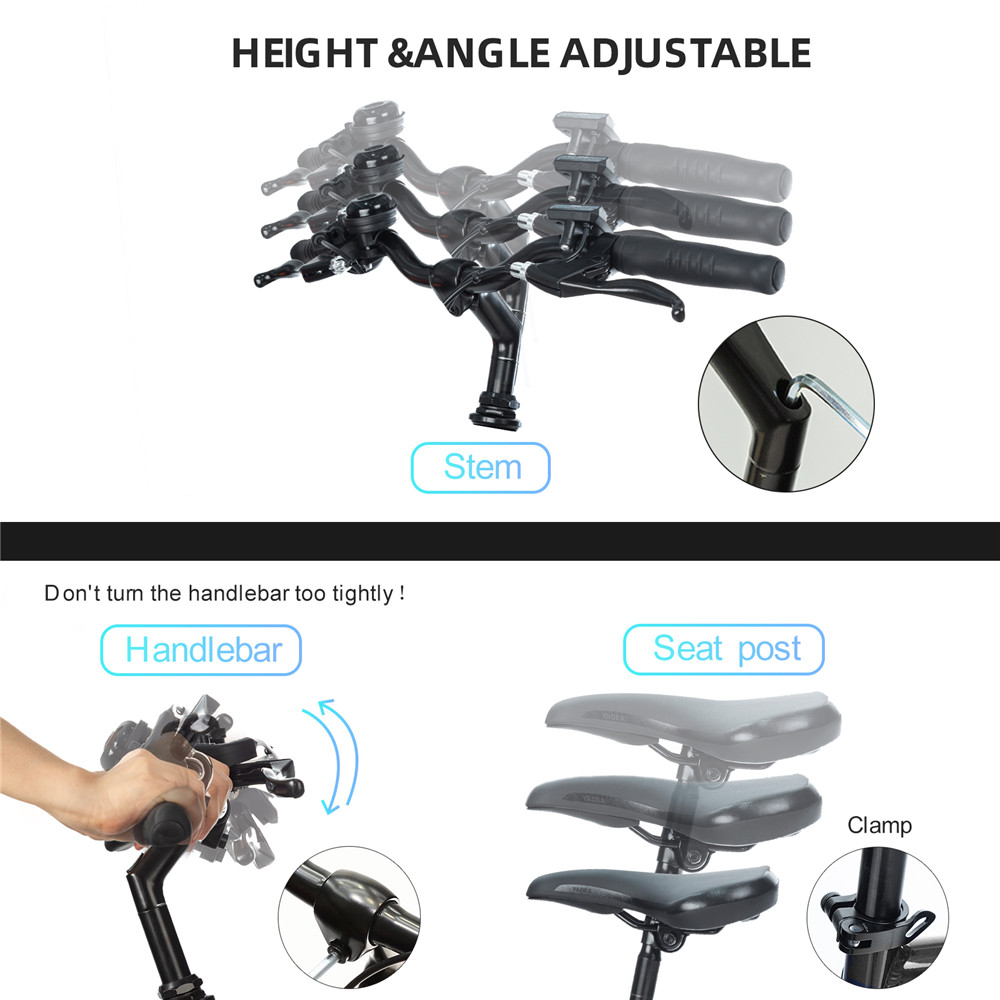 YADEA YT300 20 inch Touring Electric City Bike 350W OKAWA Mid Drive Motor SHIMANO 7-Speed Rear Derailleur 36V 7.8Ah Removable Battery 25km/h Max speed up to 60km Max Range LED Headlight - White
