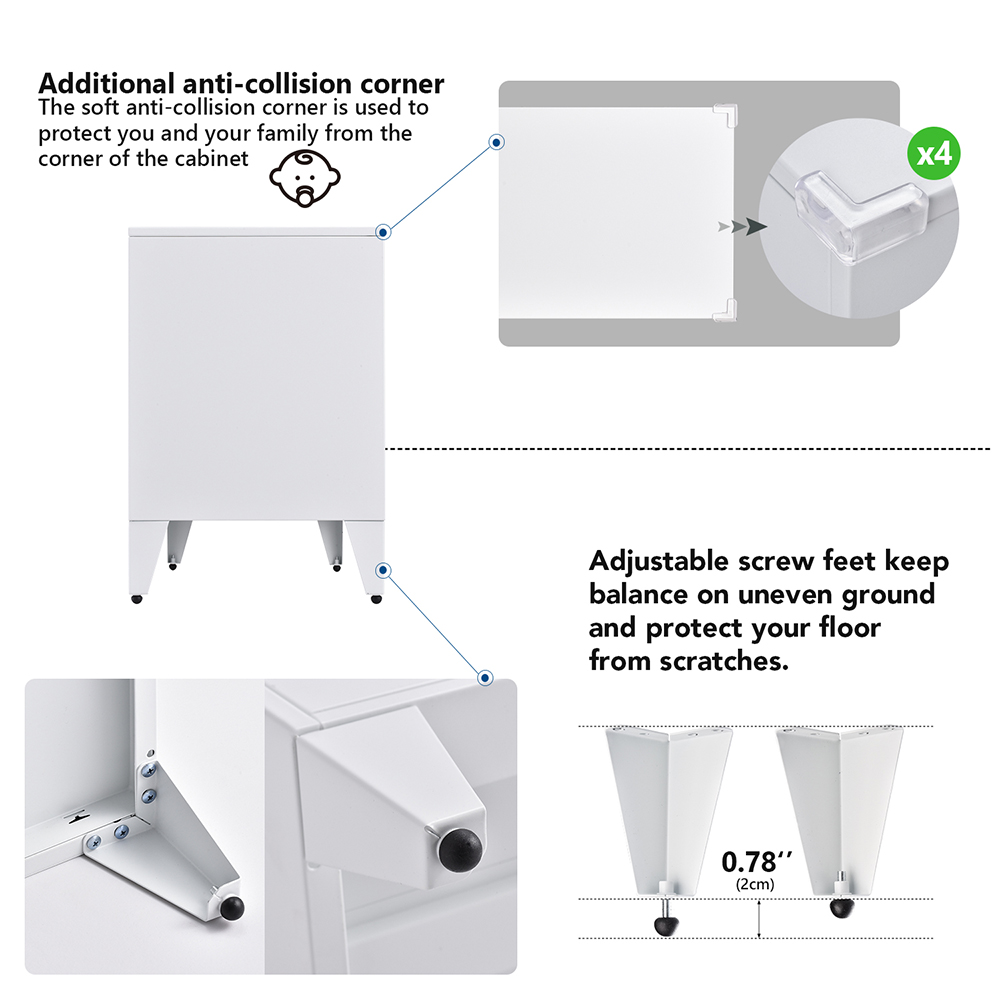 47" Metal TV Stand with 2 Doors and Storage Shelves, Suitable for Placing TVs up to 55", for Living Room, Entertainment Center - White