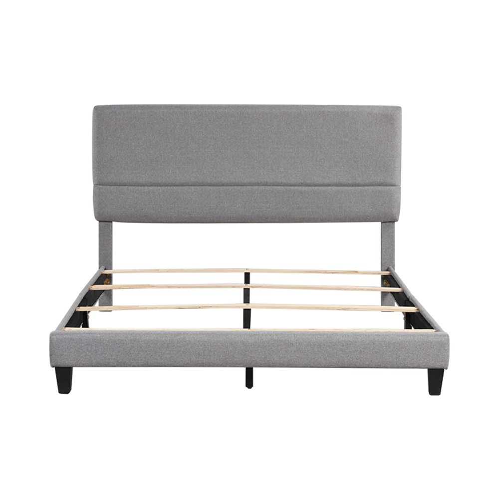 Full-Size Upholstered Platform Bed Frame with Headboard and Wooden Slats Support, No Box Spring Needed (Only Frame) - Gray