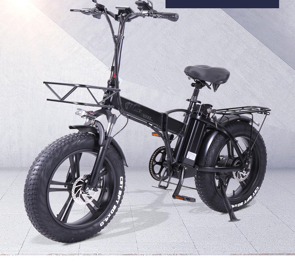 CMACEWHEEL GW20 Fat Tire Folding Electric Moped Bike Black