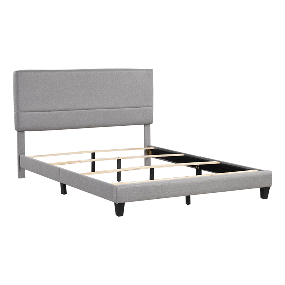 Full-Size Upholstered Platform Bed Frame with Headboard and Wooden Slats Support, No Box Spring Needed (Only Frame) - Gray