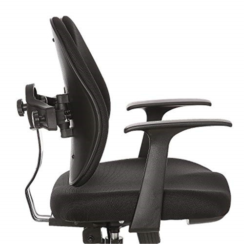 Home Office Rotatable Chair Height Adjustable with Ergonomic Lumbar Support and Casters - Black