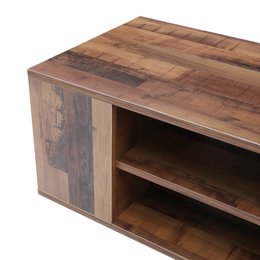 47.25"W Height Adjustable Wall Mounted TV Stand with Storage Shelves, Suitable for Placing TVs up to 50", for Living Room, Entertainment Center - Brown