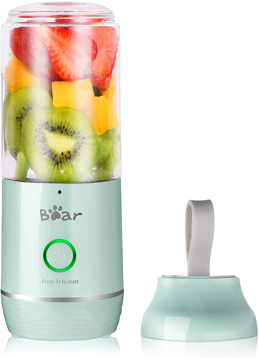 Bear Portable Blender with 11.84oz BPA Free Tritan Blender Bottle, USB Charge, for Shake and Smoothy - Blue