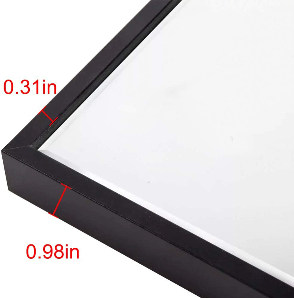 59" Rectangle Full-length Mirror with Aluminum Alloy Frame, for Bathroom, Bedroom, Entrance, Powder Room - Black