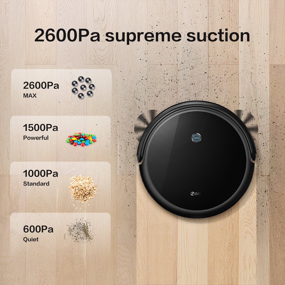 360 C50 intelligens robotporszívó söprés és nedves felmosás 2600Pa App távirányító porszívó otthoni vezeték nélküli