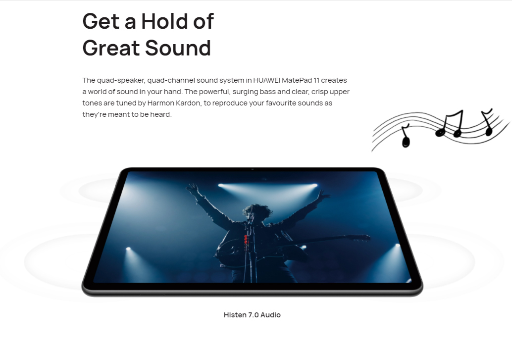 HUAWEI MatePad 11 Tablet 10.95 inches 120Hz HUAWEI FullView Display WQXGA 2560*1600 pixels 275 PPI Qualcomm Snapdragon 865 HarmonyOS 2 64GB 13MP Rear Camera 7250 mAh Battery 4 speakers - Grey