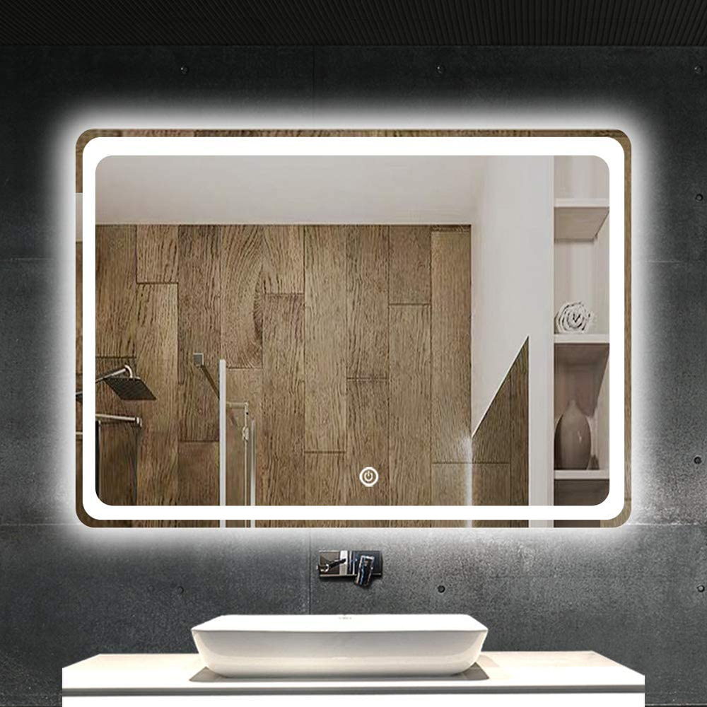 32" Rectangle Wall-mounted LED Mirror, for Bathroom, Bedroom, Entrance, Powder Room