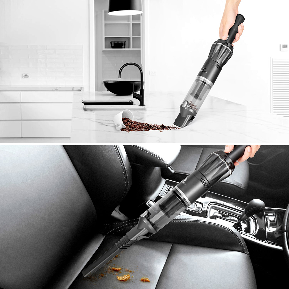 MOOSOO Pro Car Cordless Handheld Vacuum Cleaner 12KPa Suction 15 Minutes Running Time - Black