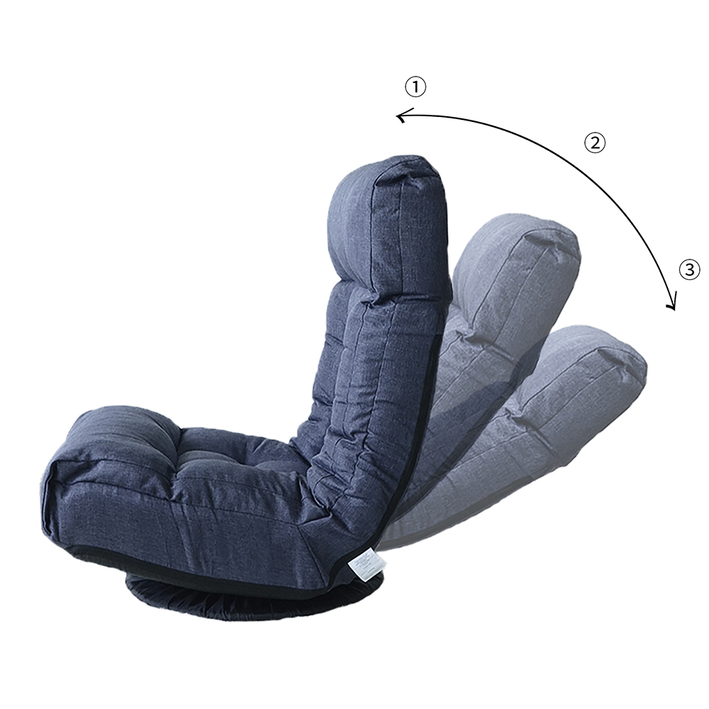 22.8" Fabric Upholstered Folding Lazy Sofa Bed with Ottoman, for Living Room, Bedroom, Office, Apartment - Navy