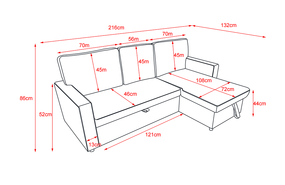 85" Polyester Upholstered Sectional Sofa Bed with Storage Chaise, Wooden Frame, and Plastic Legs, for Living Room, Bedroom, Office, Apartment - Gray