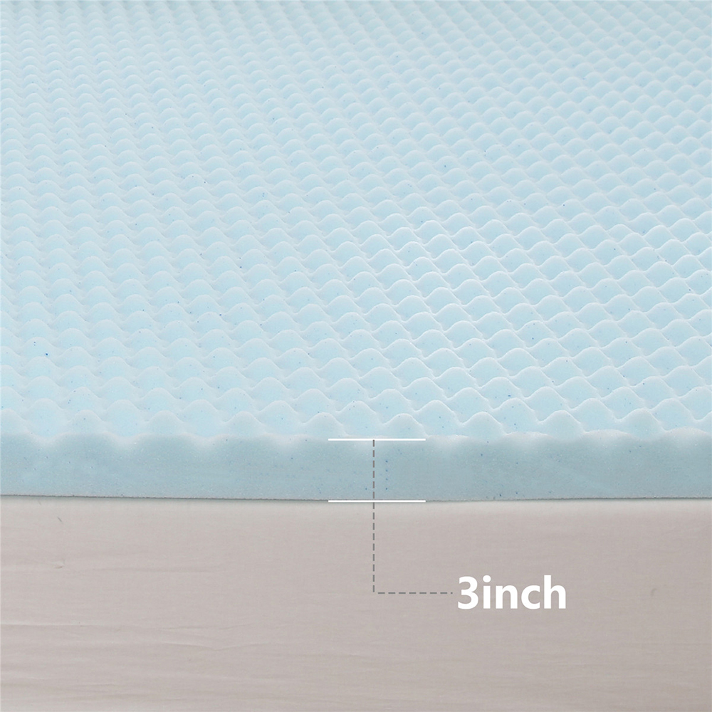 3-Inch Thick Gel Memory Foam Mattress Topper, Moisture-proof and Breathable, Relieve Pressure Points (Only Mattress) - Full Size