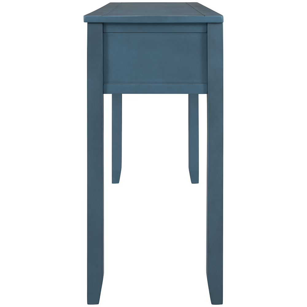U-STYLE 39'' Modern Style Wooden Console Table with 3 Storage Drawers, for Entrance, Hallway, Dining Room, Kitchen - Navy