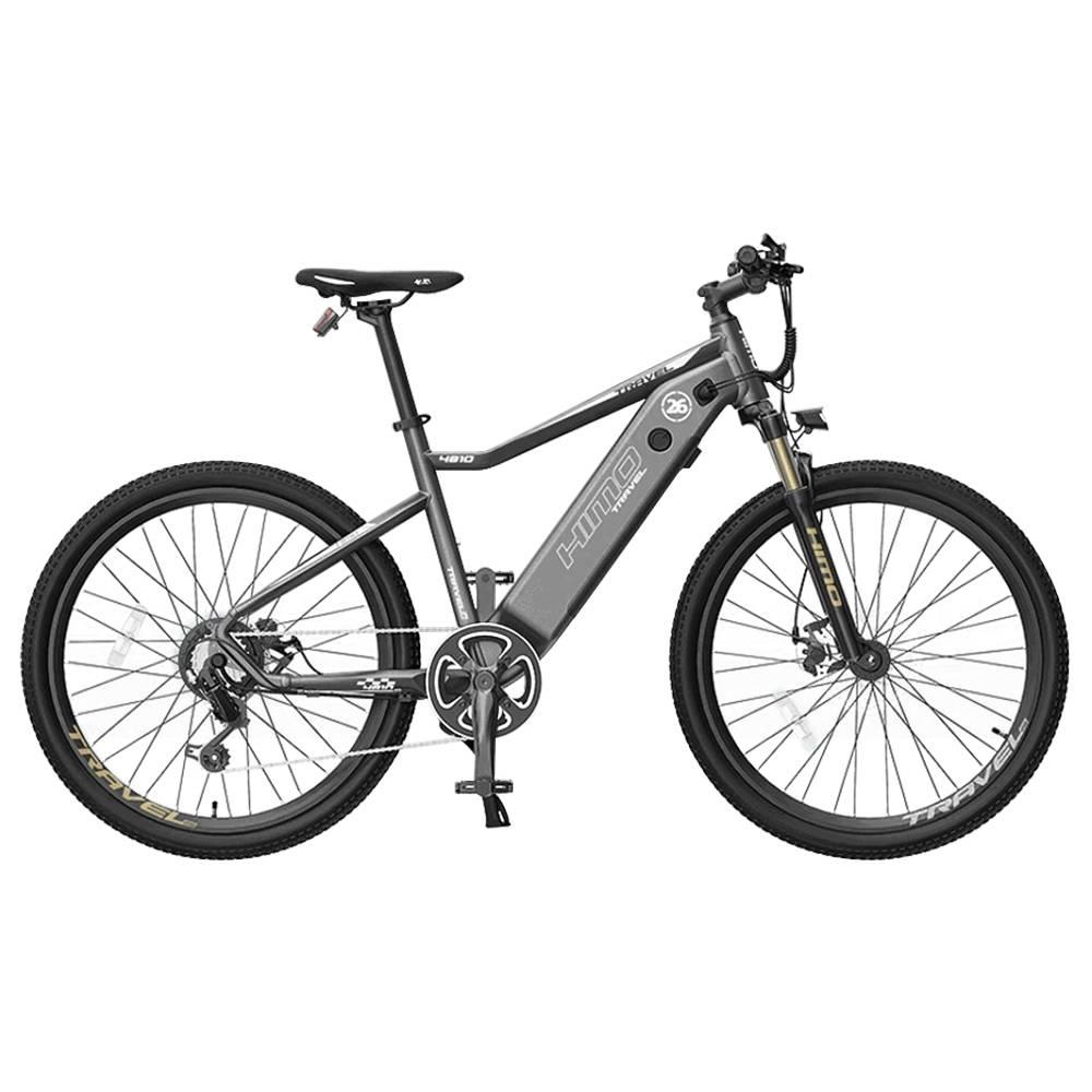 HIMO C26 Electric Bicycle 26 Inch 250W Motor Removable 48V 10Ah Battery Up To 100km Range Dual Disc Brake  SHIMANO 7s Gear Shift System Aluminum Alloy Frame Adjustable Heights - Gray