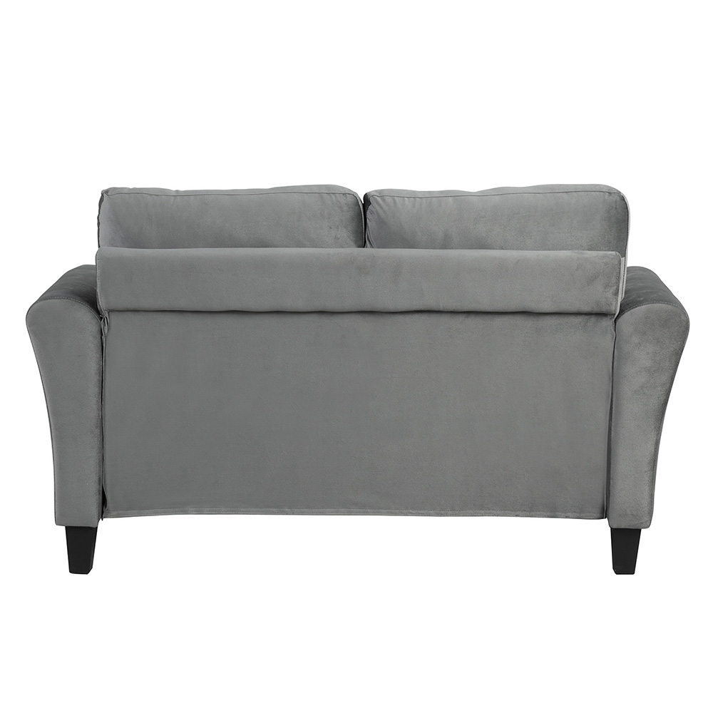 57.1" 2-Seat Fabric Upholstered Sofa with Wooden Frame, for Living Room, Bedroom, Office, Apartment - Gray