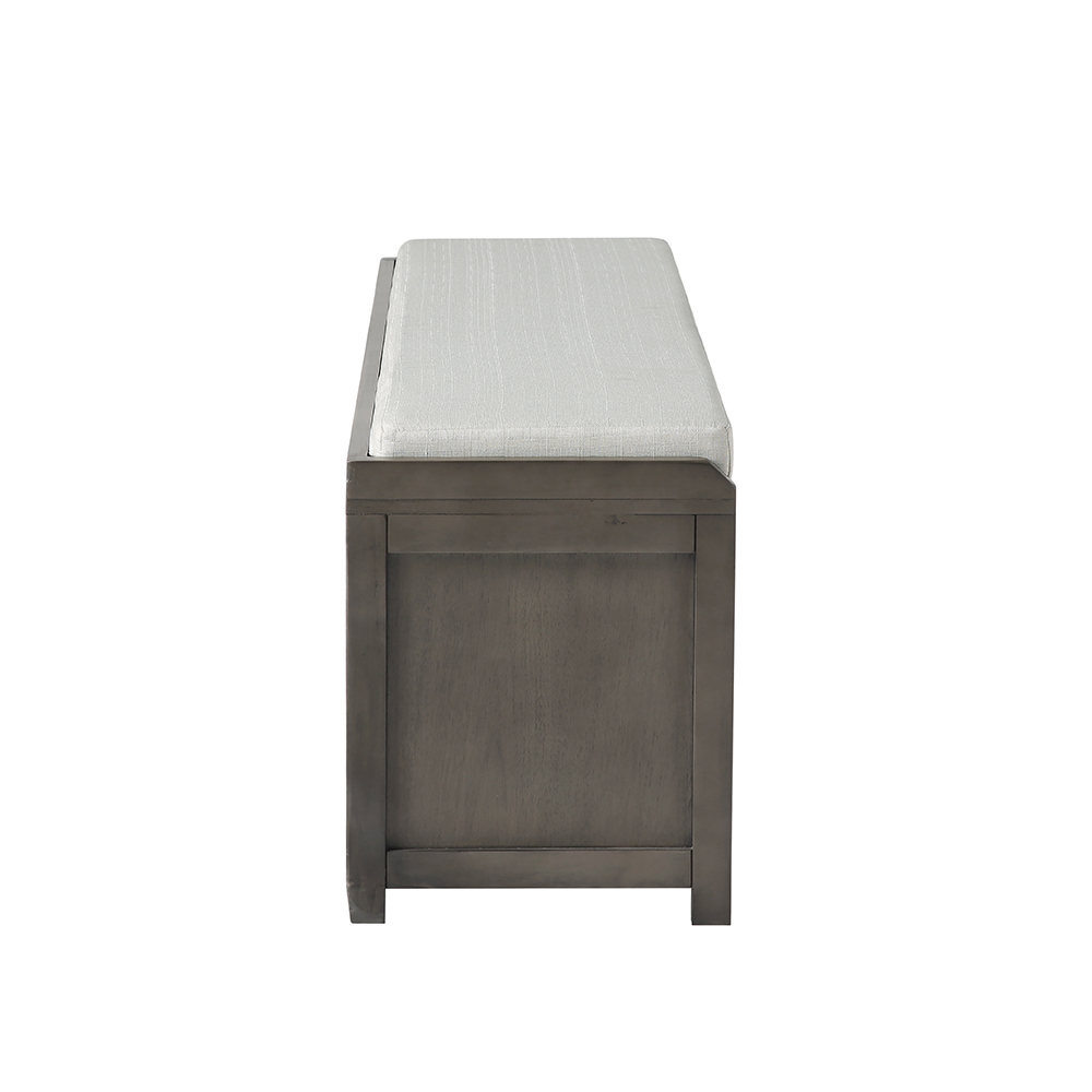 U-STYLE 46.8" Storage Bench with 2 Cabinets, and Wooden Frame, for Entrance, Hallway, Bedroom, Living Room - Gray