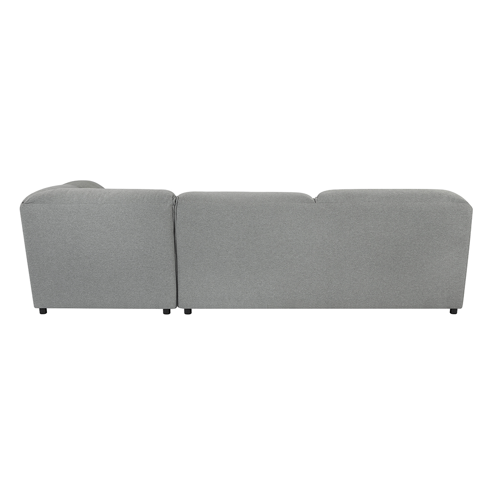 114.18" 4-Seat Polyester Upholstered L-shaped Sectional Sofa with Wooden Frame, and Plastic Legs, for Living Room, Bedroom, Office, Apartment - Gray