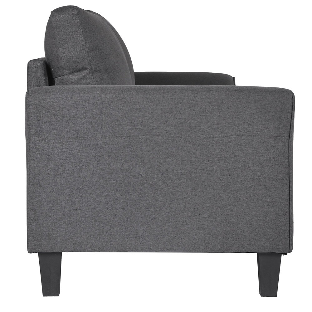 U-STYLE Polyester Upholstered Armchair with Wooden Frame, and Plastic Legs, for Living Room, Bedroom, Office, Apartment - Light Gray