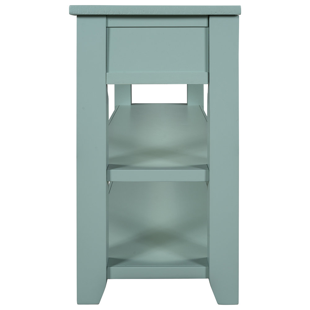 U-STYLE 48'' Modern Style Wooden Console Table with 3 Storage Drawers, and 2 Shelves, for Entrance, Hallway, Dining Room, Kitchen - Green