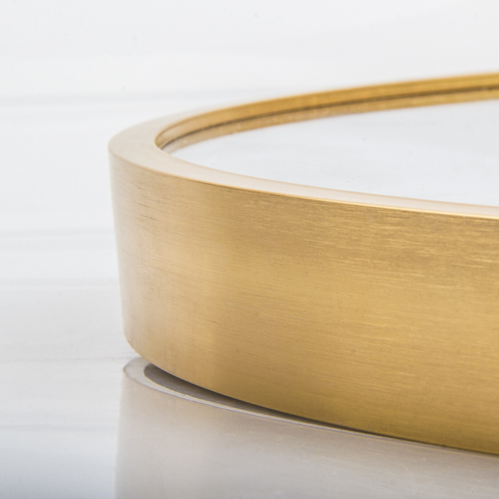 32" Round Wall-mounted Mirror, for Bathroom, Bedroom, Entrance, Powder Room - Gold