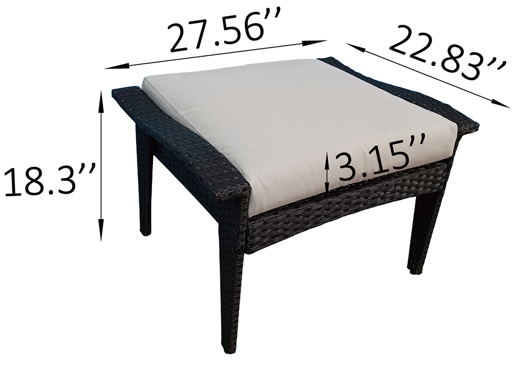 5 Pieces Outdoor Rattan Furniture Set Brown United States