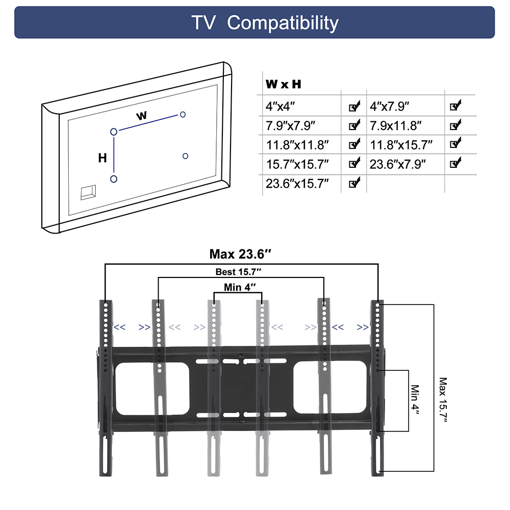 44.1" Height Adjustable TV Stand with 3-Layer Storage Shelf, Suitable for Placing 32~65 inch TVs, for Living Room, Entertainment Center - Black