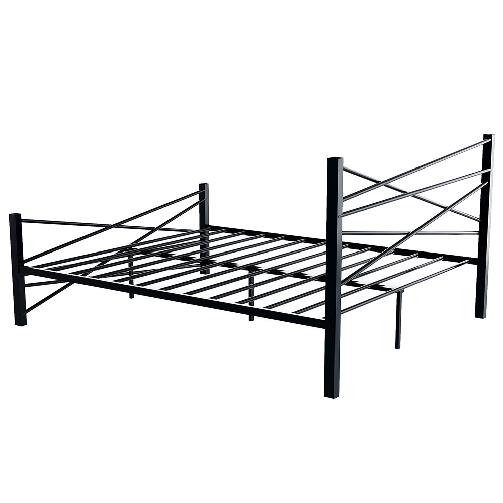Queen-Size Platform Bed Frame with Headboard and Metal Slats Support, No Box Spring Needed (Only Frame) - Black