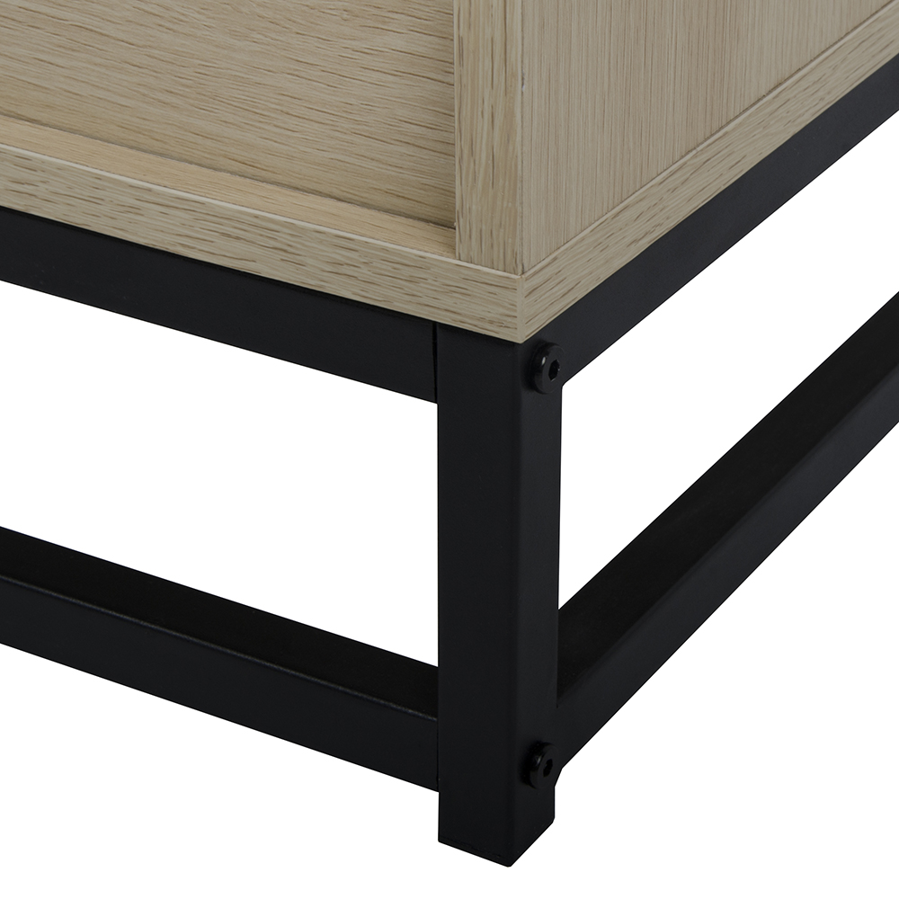 15.75" MDF Side Table with 2 Storage Drawers, for Living Room, Bedroom, Office, Hallway - Natural