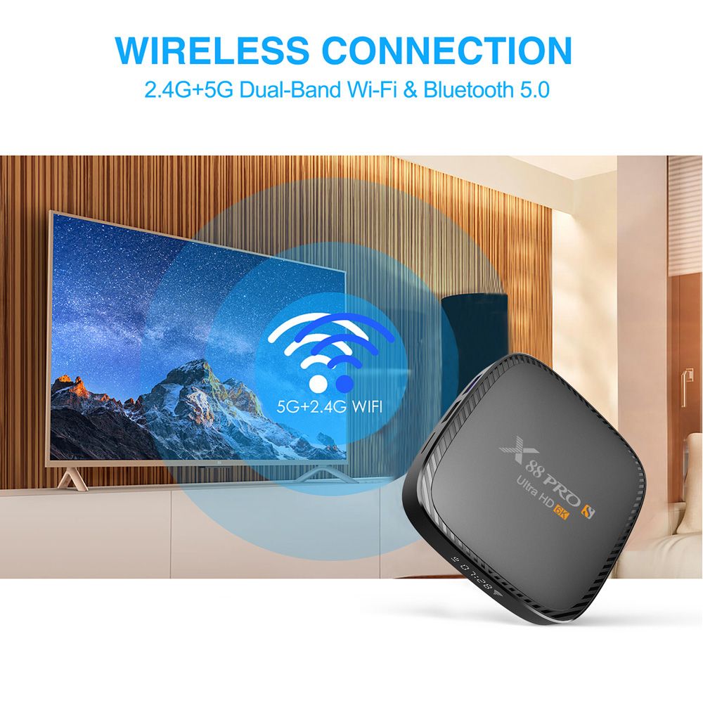 X88 Pro S Android 10.0 TV BOX H616 4GB/32GB 2.4G+5G WIFI 100M LAN USB3.0