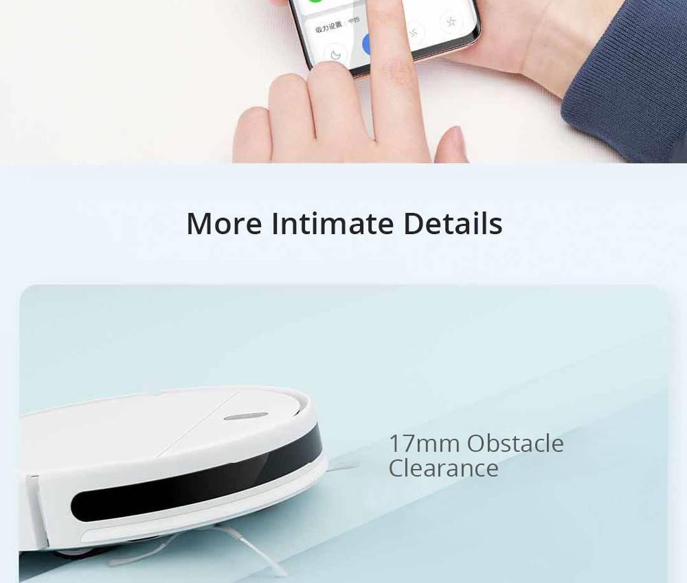 Xiaomi Mi Robot Vacuum Cleaner G1 Sweeping Vacuuming Mopping Integrated 2200pa Super Suction 2500 mAH Battery 200ml Electric Water Tank Ultra 82mm Thin Body APP Remote Control - White