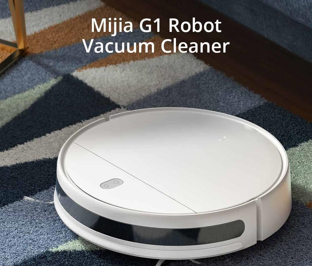 Xiaomi Mi Robot Vacuum Cleaner G1 Sweeping Vacuuming Mopping Integrated 2200pa Super Suction 2500 mAH Battery 200ml Electric Water Tank Ultra 82mm Thin Body APP Remote Control - White