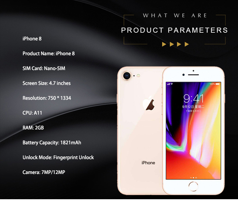 Apple iPhone 8 64GB Unlocked Gold 4.7" Retina Display, Touch ID - Used (Item Condition - Grade S 99% New)