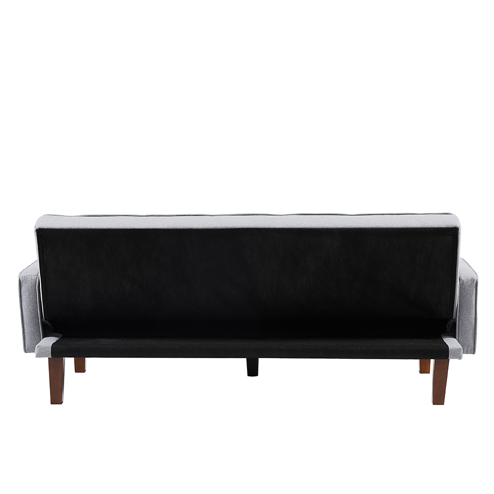 71.65" Polyester Fabric Upholstered Sofa Bed with Wooden Frame, for Living Room, Bedroom, Office, Apartment - Gray