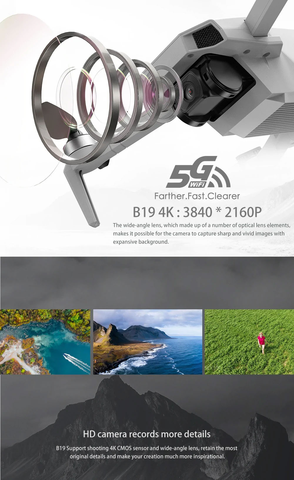 MJX Bugs B19 4K GPS 5G WiFi FPV 22mins Flight Time Foldable Brushless RC Drone - One Battery