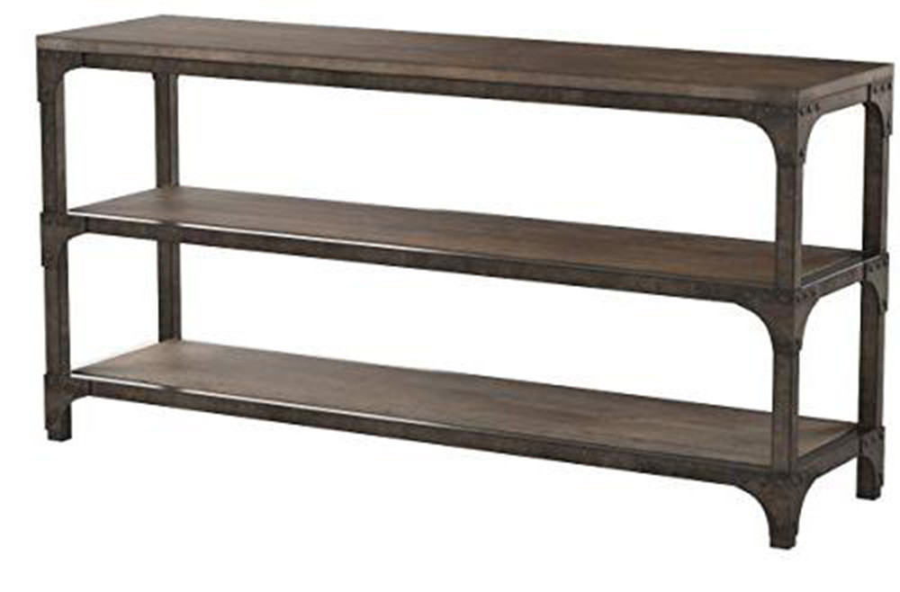 ACME Gorden 60"  Console Table with 2-Layer Open Shelf, for Entrance, Hallway, Dining Room, Kitchen - Weathered Oak