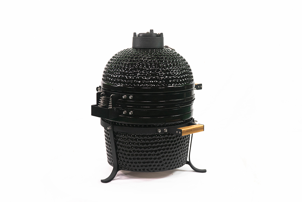 TOOPO 15" Outdoor Mini Ceramic Charcoal Grill, Used for Grilling, Smoking, Baking - Matte Black