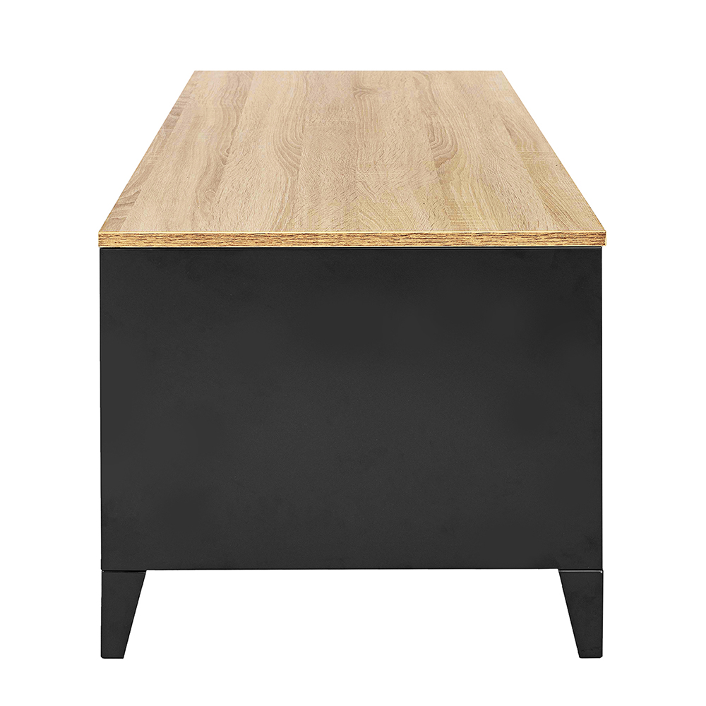 43" Rectangle Coffee Table, with Storage Shelf and Cabinet, for Kitchen, Restaurant, Office, Living Room, Cafe - Black